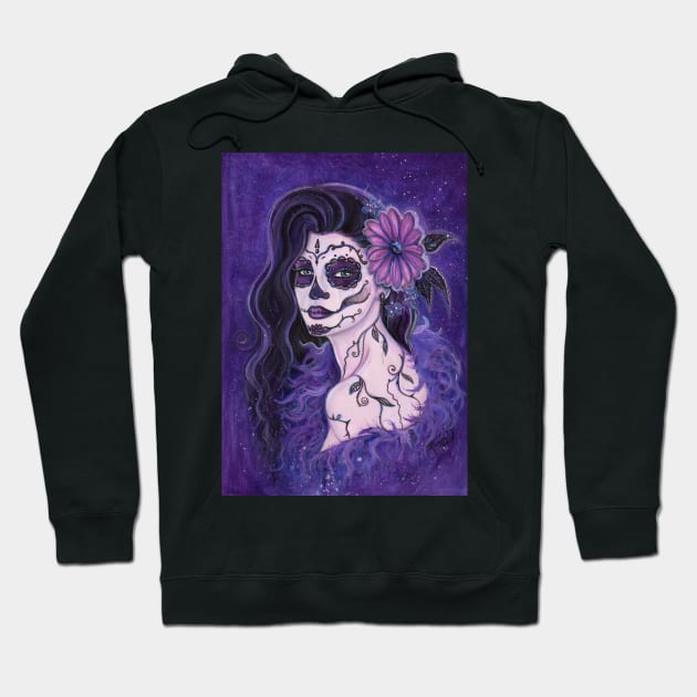 Day of the dead purple Daisy By Renee Lavoie Hoodie by ReneeLLavoie